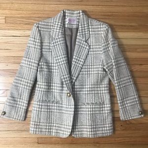 Pendleton Beige & Gold Plaid Blazer